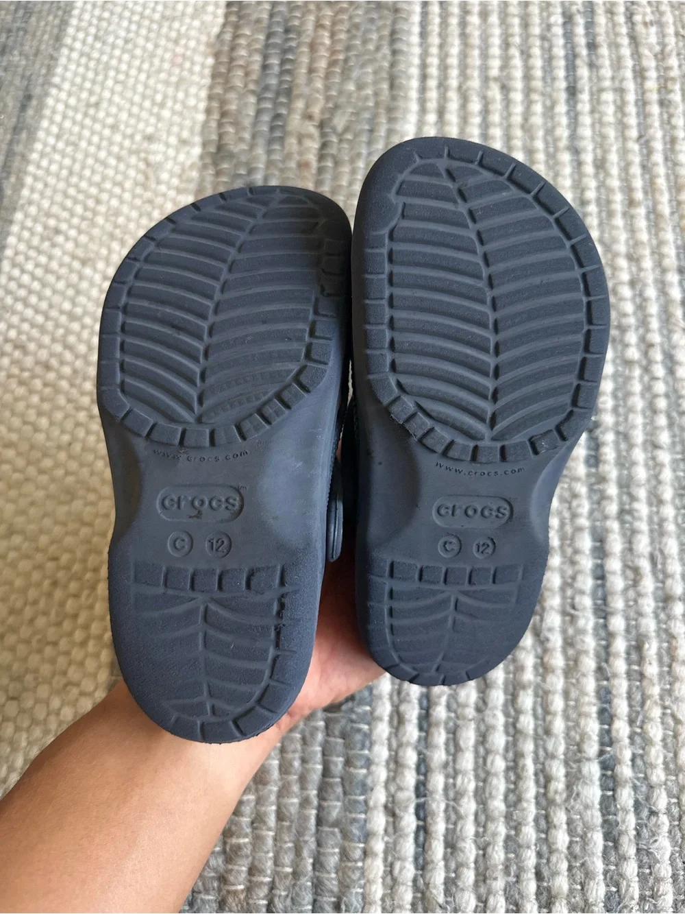 CROCS Kids Classic Clogs in Dark Gray with Red & Green Charms